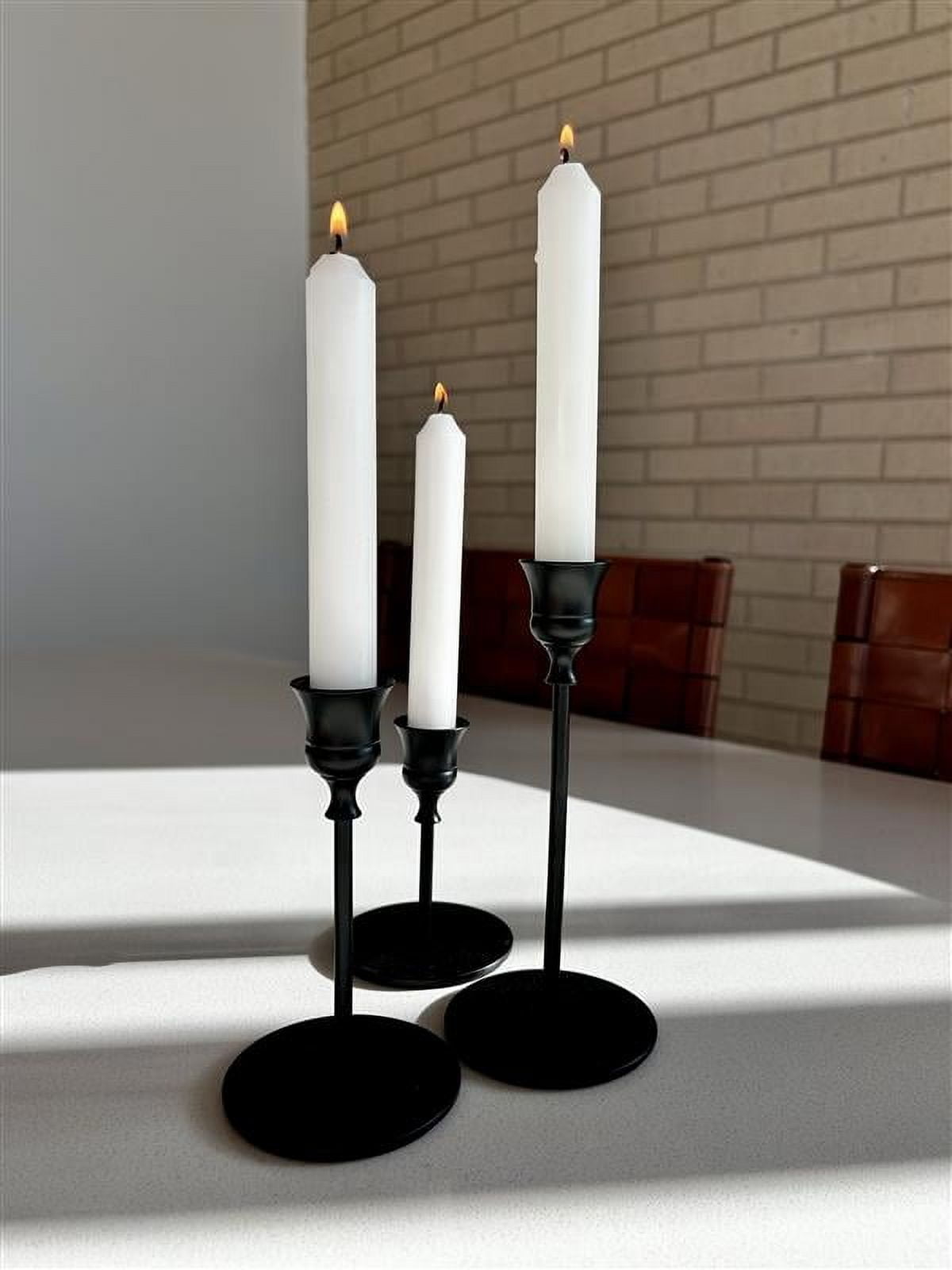 Mainstays Decorative Metal Taper Candle Holders, Set of 3, Black