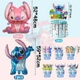 thumbnail image 3 of 39Pcs Cartoon Stitch Theme Birthday Party Decora Supplies, Balloon Banner Cake Toppers, Cupcake Decorations Card,  HAPPY BIRTHDAY Banner Set, 3 of 8