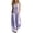 Purple, variant on Costeam Womens Striped Sleeveless V Neck Button Front Jumpsuit Elastic Waist Loose Wide Leg Full Length with Side Pockets Soft Fabric Casual One Piece Pants