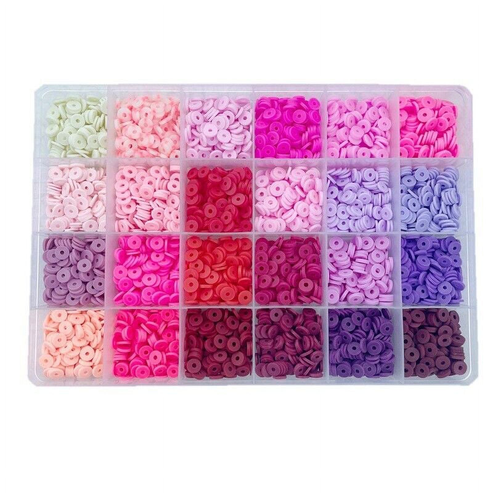 6000/9000Pcs Clay Beads Bracelet Making Kit Round Flat Beads Polymer Clay Beads Set DIY Kit