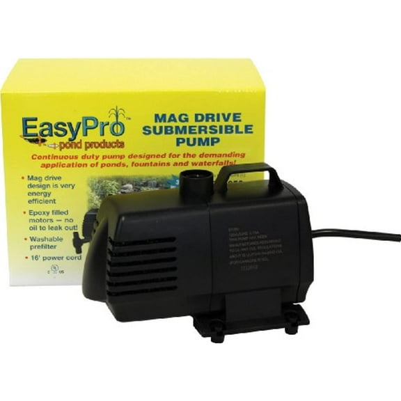 EasyPro EP1050 Submersible Mag Drive Pond Pump, Max Flow 1050 Gallons-Per-Hour