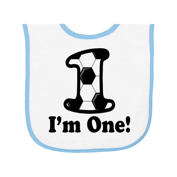 Inktastic First Birthday Soccer 1 Year Old Boy Baby Terry Cloth Bib
