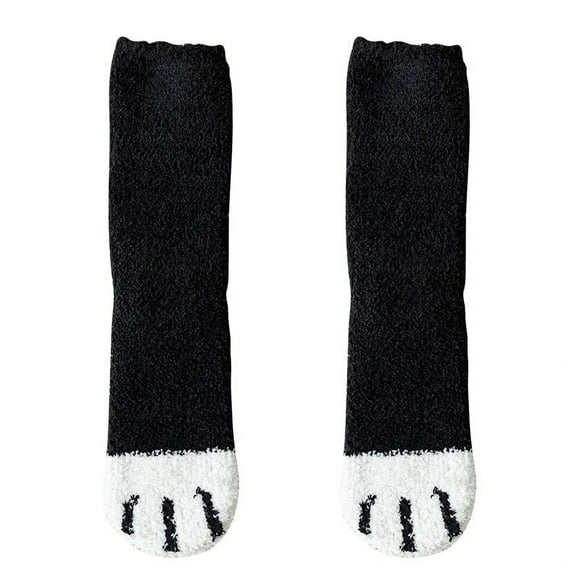 Chaussettes Pantoufles d'Hiver pour Femmes, Moelleuses, Duveteuses et Chaudes, Mignonnes Pattes de Chat, pour la Maison et le Sommeil, Chaussettes d'Animaux
