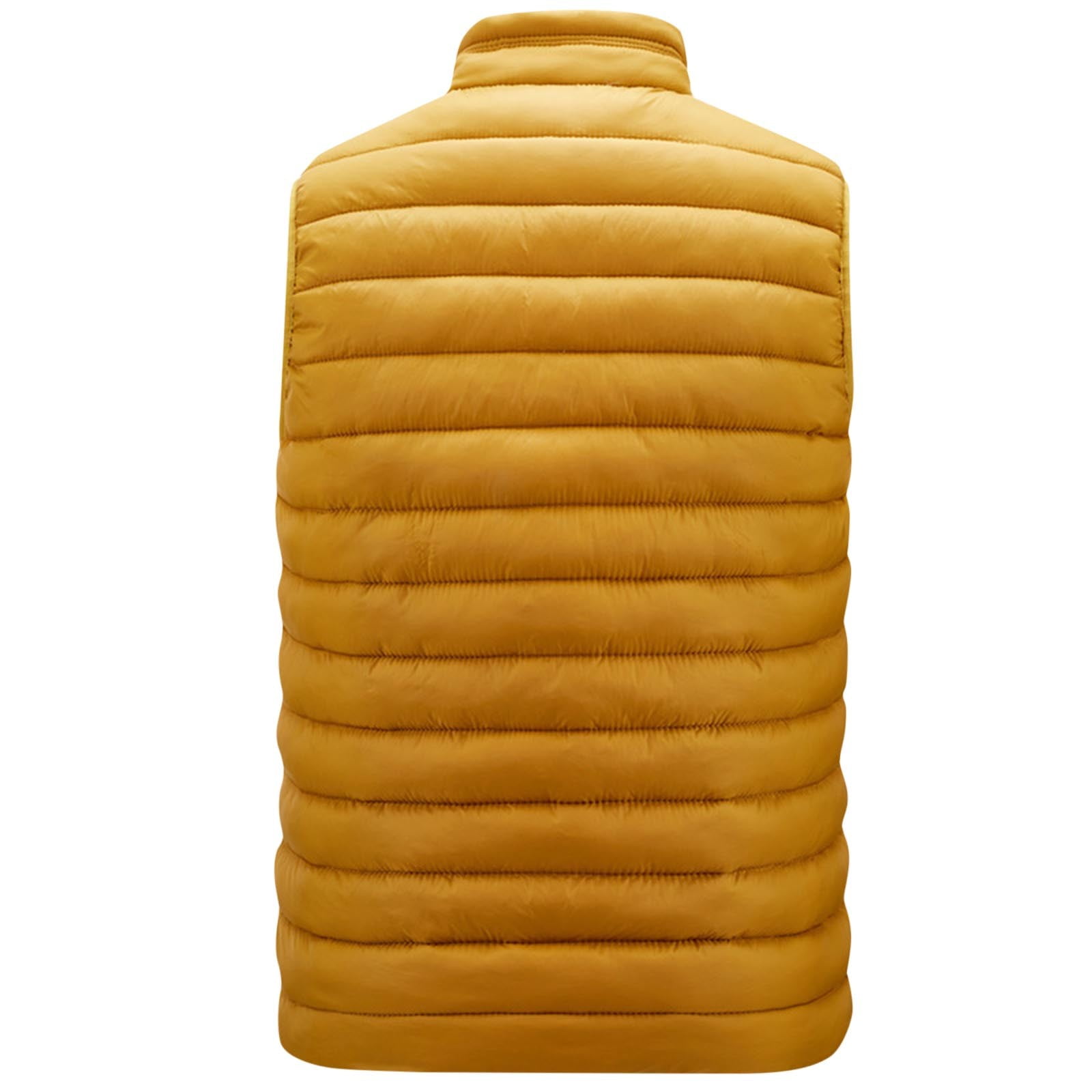 safuny Men's Lightweight Packable Insulated Puffer Vest Outerwear, Warm Winter Sleeveless Jacket for Golf Running Yellow M