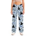 thumbnail image 4 of JULMCOMO Halloween Pajamas Pants for Women Ghost Pumpkin Cat Print Drawstring Elastic Waisted Casual Pj Pants Cute Print Comfy Loose Pajama Bottoms Blue S, 4 of 6