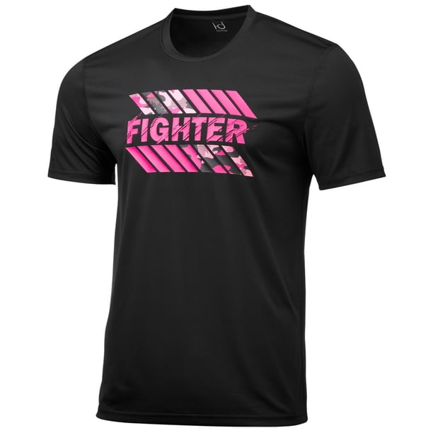 Camiseta Gráfica Ideology Hombre Lucha Contra el Cáncer de Mama Negro Grande