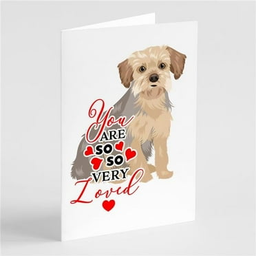 Yorkie Blue and Tan #1 so Loved Greeting Cards and Envelopes Pack of 8 7 in x 5 in