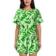 thumbnail image 1 of Fotbe Green Lizard Conjunto de Pijama Estampado para Mujer, 2 Piezas, Ropa de Dormir con Camiseta de Manga Corta y Shorts Suaves-X-Large, 1 of 6