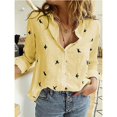 thumbnail image 1 of Camisas elegantes de lino y algodón para mujer, blusas informales con botones sólidos y solapa, blusas sueltas de manga larga para primavera y verano, Blusas tipo túnica Tan Jianjun unisex, 1 of 2