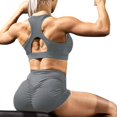 thumbnail image 6 of Jxximdong Shorts for Women Sexy Ruched Butt Lifting Gym Shorts High Waisted Booty Yoga Shorts Workout Running Twerking Shorts Gray XXXL Pants, 6 of 8