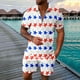 thumbnail image 1 of WILLBEST Camiseta Corta de Manga Corta para Hombre con Estampados Del Día de La Independencia, con Solapa y Cremallera, Informal, para Vacaciones, Verano, Pantalones Cortos, 1 of 3