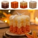 thumbnail image 1 of Vela aromática de cubo de esqueleto de Halloween | Cera de soja Patrón de calavera artesanal | Naranja, Blanco, Multicolor | 6x6x6cm | Decoración de aromaterapia con ardiente limpio | Acento festivo, 1 of 6