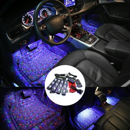 

GWONG A12 Car Foot Light Colorful Remote Control PVC Voice Control Auto Ambient Lamp for Vehicle