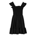 thumbnail image 4 of TQWQT Girls Black Dresses Summer Cute Girls Sundress Size 10-12 Crew Neck Smocked Dresses Sleeveless Kids Tween Girls Clothes Black 150, 4 of 7