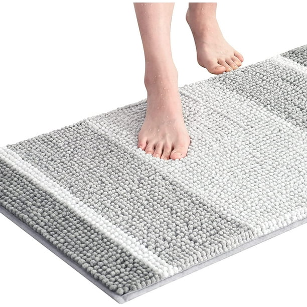 Subrtex Bathroom Rugs Chenille Plush Bath Mat Water Absorbent ,20"x32