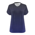 thumbnail image 3 of Plus Size Summer Tops for Women Gradient Color V Neck T-Shirts Loose Fit 1X-5X Soft Casual Oversized Tshirts (3XL, Navy), 3 of 6