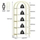 thumbnail image 2 of QinaQin Librero con arco de 5 niveles, estantería alta de madera para exhibición y almacenamiento, ideal para recámara, sala u oficina en casa, 2 of 8