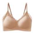 thumbnail image 2 of Bixock Women's Wireless Bras Solid Color Lace Details Posture Correction Thin Padding Breathable Fabric Gentle Lift All Day Daily Wear Bra, 2 of 5