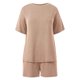 thumbnail image 4 of Conjunto de 2 piezas para mujer: top de cuello redondo y manga corta y pantalones cortos holgados, 4 of 7