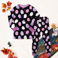 thumbnail image 2 of NOLDARES Boys Girls Halloween Pajamas Cute Pumpkin Print Pjs Cotton Kids Skeleton Sleepwear Clothes Sets Ghost Skull Holiday Sleepwear(Purple,6-7 Y), 2 of 8