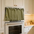 thumbnail image 6 of Handmade Oven Skirts, 30X21.5inch Oven Curtain for Farmhouse Kitchen Decor, Oven Curtain Tie Top, Plaid Stove Cover Skirt with Ruffle Trim, Rustic Kitchen Curtain Decor for Stove Dishwasher Cabinet, 6 of 7