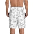 thumbnail image 4 of Lsque Snowflake Minimalist Mens Sleep Pajama Shorts,Short Pajama Pants, Cotton Ultra-Soft Knit-Large, 4 of 9