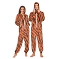thumbnail image 3 of Tiger Stripes Adult onesie Pajamas, Crystal Velvet Ultra Soft Warm Jumpsuit for Men and Women, 3 of 7