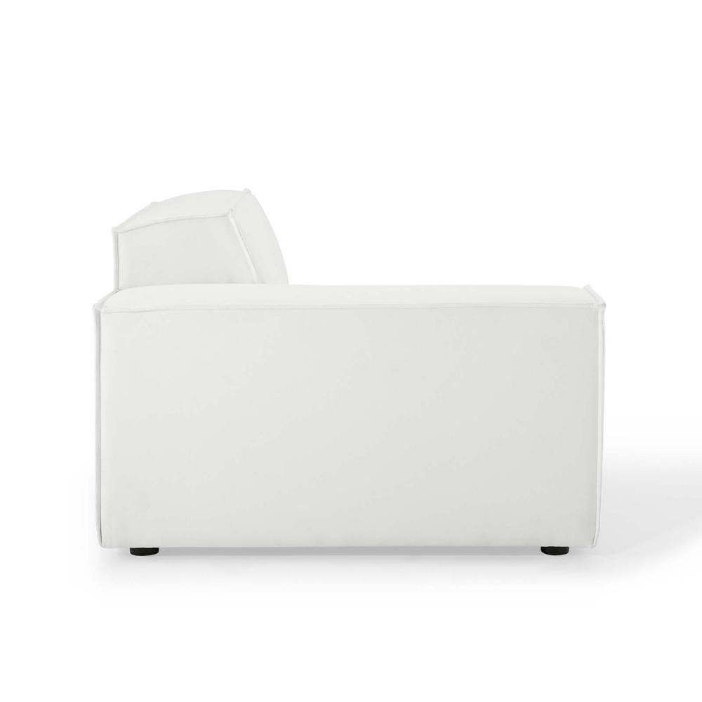 Modway Restore Polyester Fabric Left-Arm Sectional Sofa Chair in White