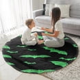 thumbnail image 3 of Black Halloween Bats with Green Round Blanket,Comfortable Soft Flannel Throw Blanket,All Season,Warm Lightweight Blankets for Sofa Bed Couch Living Room Chair 47"x47", 3 of 5