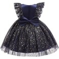 thumbnail image 4 of Princess Dress Toddler Girls Sequin Tutu Lace Mesh Birthday Wedding Party Clothes, 4 of 6