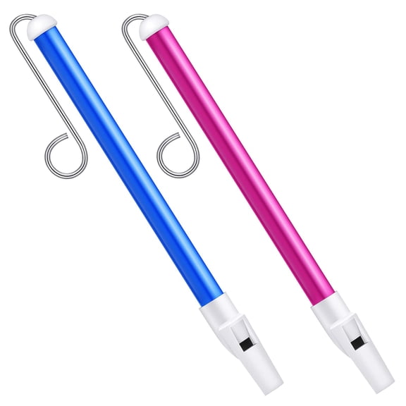 2 Pieces Slide Whistle for Adults Toy Slide Whistle Musical Instrument Toy for Parent-Child Games, Blue and Purple
