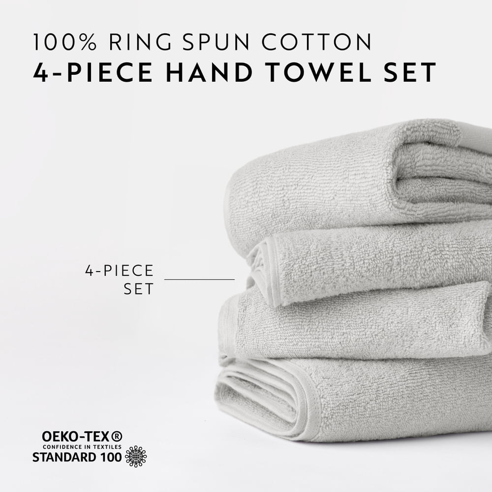 Noble Linens 4 pack Cotton Hand Towels