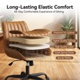 thumbnail image 4 of Armless PU Leather Office Chair, Mid-Back Desk Chair with Rubber Casters, 360 Swivel Adjustable Height, Space-Saving Computer Chair, 4 of 8