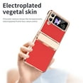 thumbnail image 4 of ELEHOLD Plating Leather Case for Samsung Galaxy Z Flip 3, Glitter Rhinestone Full Body Hinge Protection Non-Slip Shockproof Case for Samsung Galaxy Z Flip 3,Red, 4 of 7