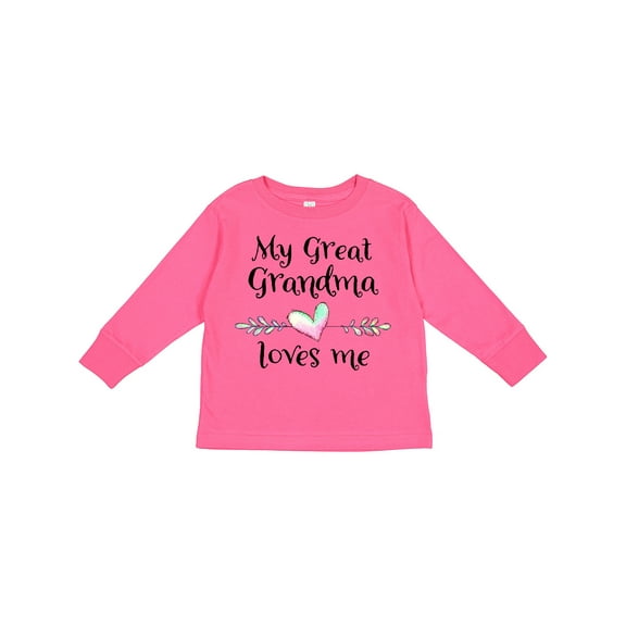 Inktastic My Great Grandma Loves Me Heart Great Grandchild Boys or Girls Long Sleeve Toddler T-Shirt