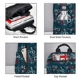 thumbnail image 4 of Naloa Navy Blue Geometric Print Lightweight DayBackpack Suitable for school, work, shopping, travel, etc., 4 of 5