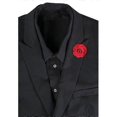 thumbnail image 2 of Men Handmade Camellia Boutonniere Lapel Tie Pin Brooch (Red), 2 of 3