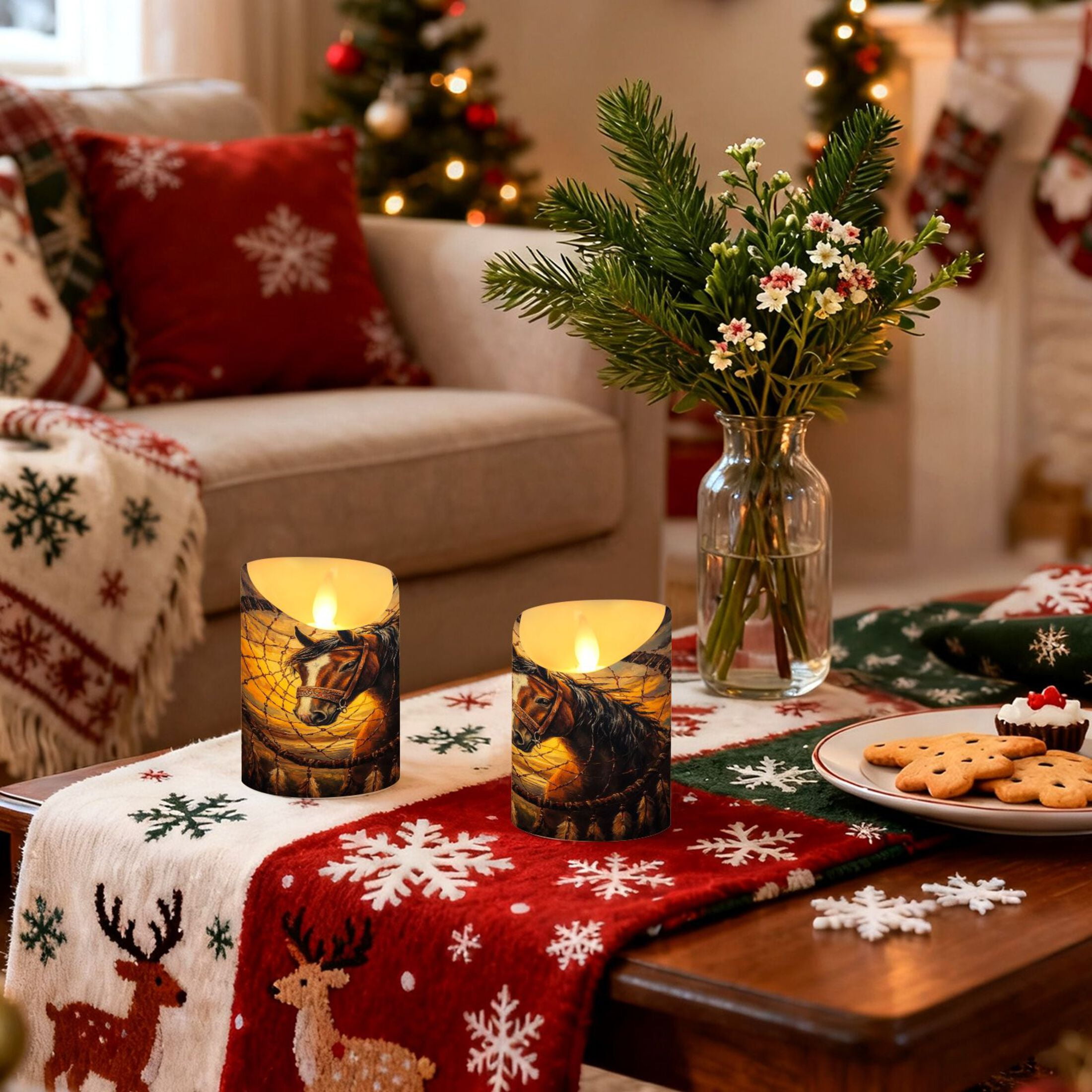 Wobogo The Sunset Stallion Flameless Candles with Remote Battery Operated Flickering LED Candles with Timer 2/4/6/8H Medium Size