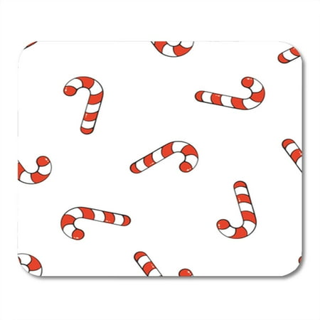 Sweet Holiday Stripes SIDONKU Pattern Falling Candy Canes on Santa Stripes Sweet Holiday Food Mousepad Mouse Pad Mouse Mat 9x10 inch ()