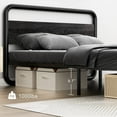 thumbnail image 5 of Catrimown King Size Bed Frame with LED Light Headboard, Metal Platform Bed with Wooden Headboard, Black, 5 of 7