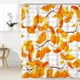 thumbnail image 4 of Yellow Leaves Shower Curtain Autumn Botanical Gold Leaf Fall Hand Drawn Illustration Shower Curtain Bathroom Set Waterproof Bath Decoration Accessories Home Decor, 72x84 Inch, 4 of 6