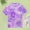 thumbnail image 4 of Colorful Swirls Tie-dye Women's Short Sleeve Tops Casual Blouses T Shirt, 4 of 6