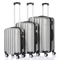 Tcbosik Multifunctional Luggage Sets, Traveling Suitcase with Spinner Wheels, Expandable Checked Carry-on Luggage, 20/24/28inch (Silver, 3 Piece Set)
