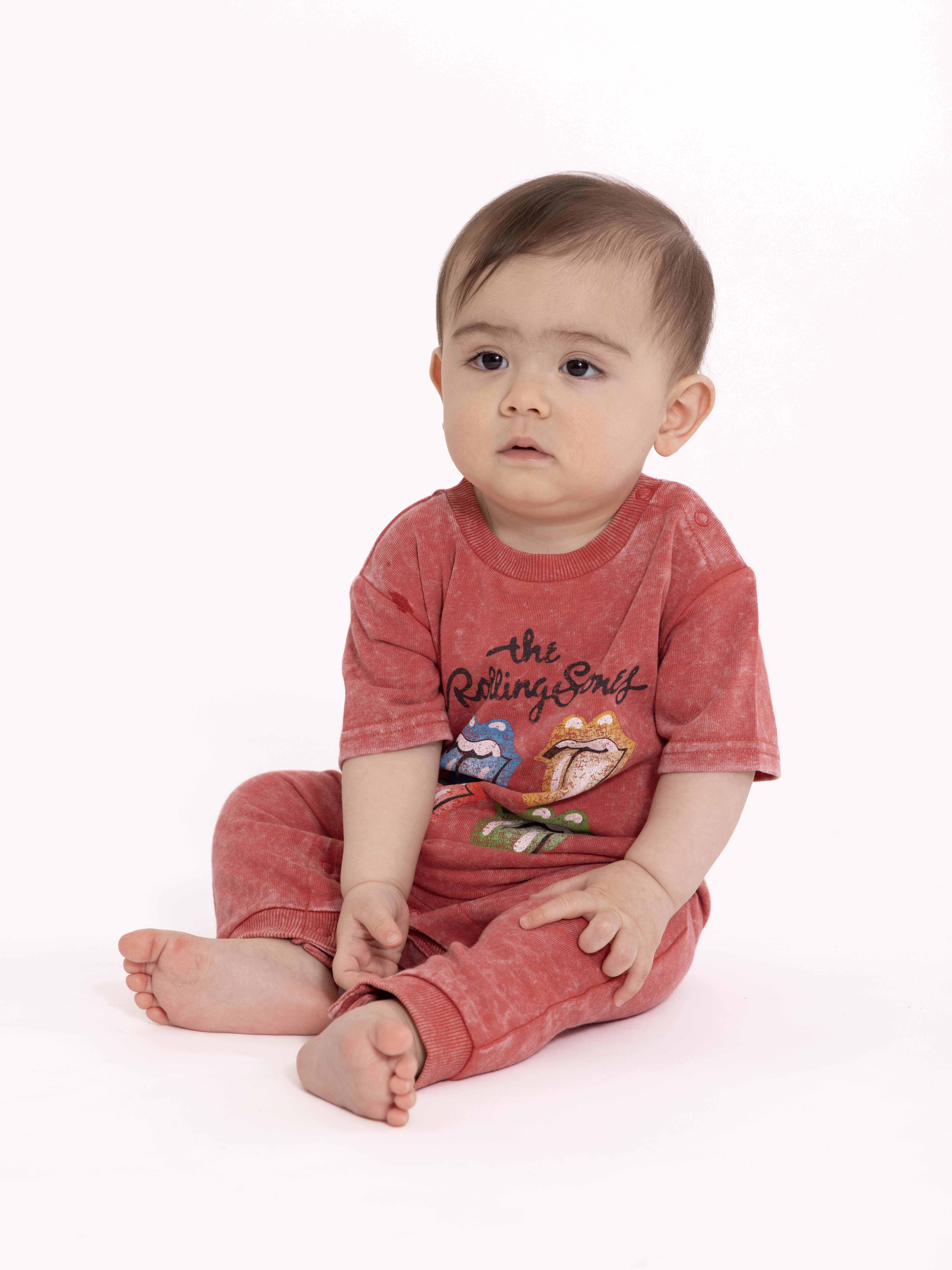 Stones  キッズ Rolling Stones Baby Boys Graphic Romper, 0/3M-24M, Cotton Blend