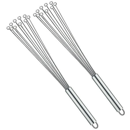 

2 Pcs Whisks for Cooking Stainless Steel Ball Whisk Wire Egg Whisk Set Steel Wire Whisk Balloon Wire Whisk for Cooking