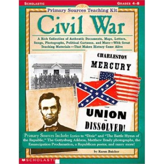 Pre-Owned Civil War (Primary Sources Teaching Kit, Grades 4-8) (Paperback) 0590378635 9780590378635