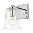 thumbnail image 2 of Living District Kacey 1-Light Iron & Glass Bath Sconce in Chrome/Clear, 2 of 6