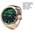 thumbnail image 6 of ievspot 1Pcs Round Green Dial Elastic Stainless Steel Watch Finger Ring Birthday Gift Fashion Accessories, 6 of 6