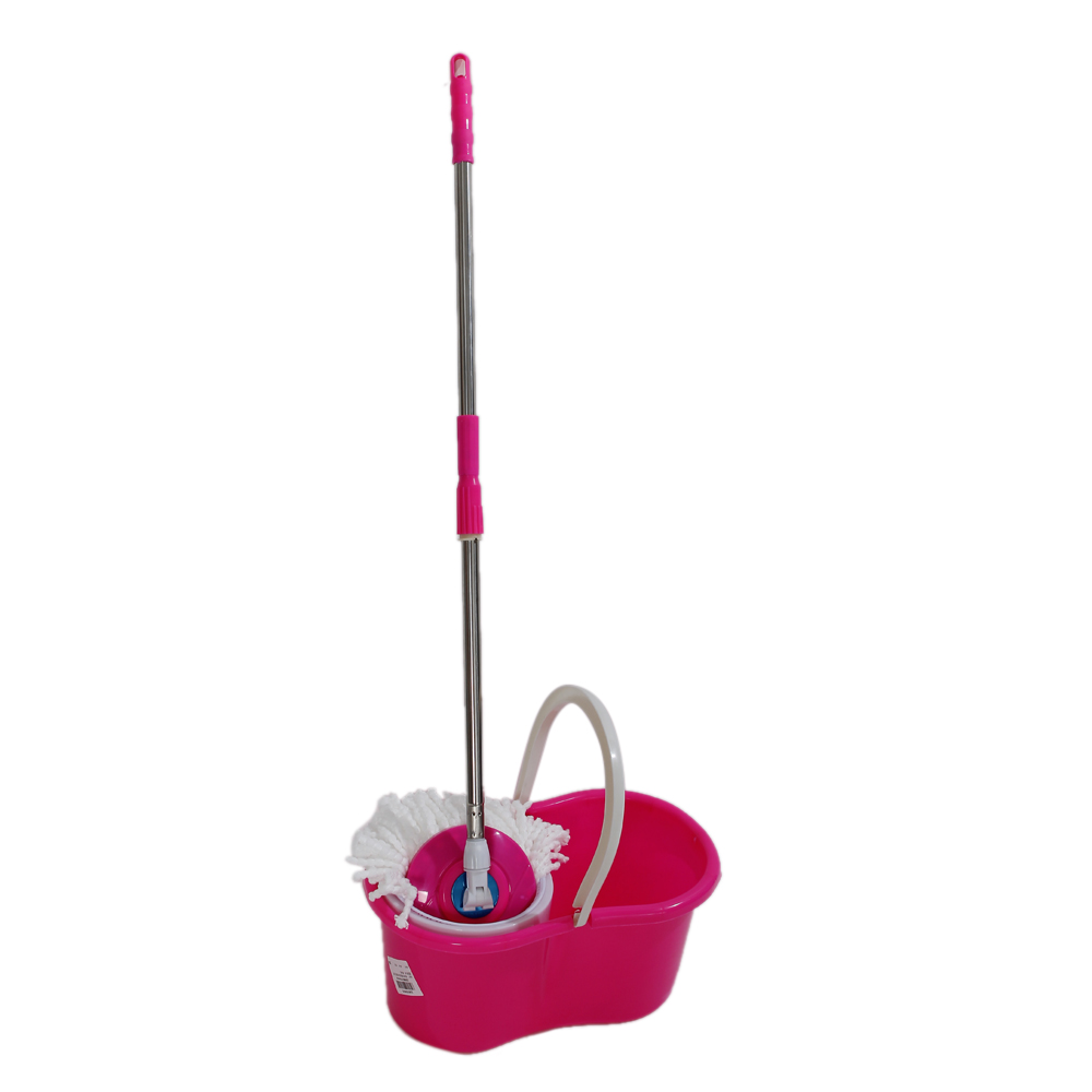 360° Spin Mop with Bucket & Dual Mop Heads Pink