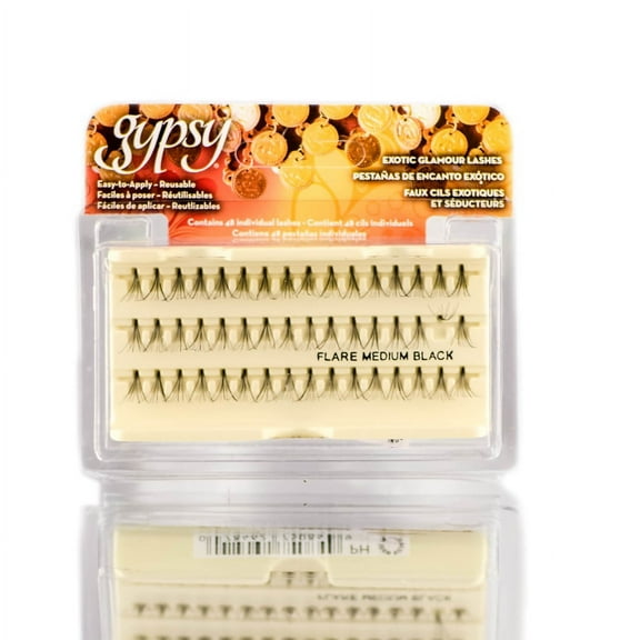 Medium Black , Ardell Gypsy Flare Lashes , Hair Scalp Skin Body - Pack of 1 w/ SLEEK Teasing Comb